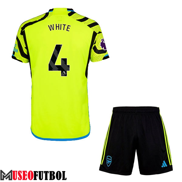 Camisetas De Futbol Arsenal (WHITE #4) Ninos 2023/2024 Segunda