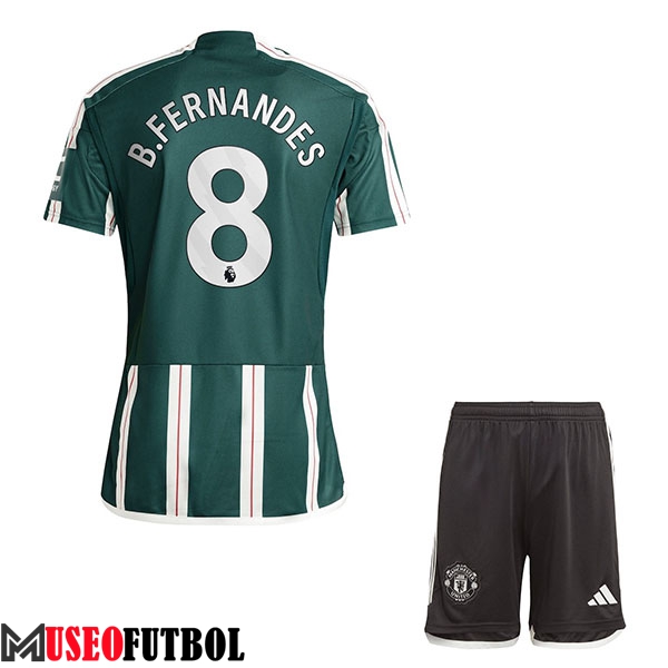 Camisetas De Futbol Manchester United (B. FERNANDES #8) Ninos 2023/2024 Segunda