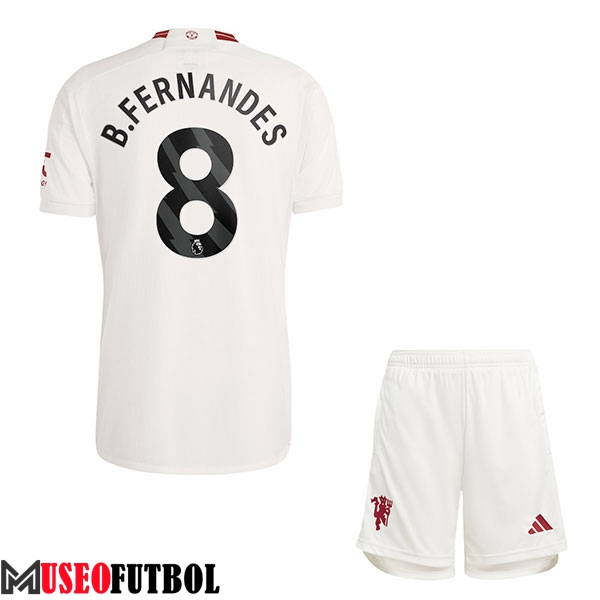 Camisetas De Futbol Manchester United (B. FERNANDES #8) Ninos 2023/2024 Tercera