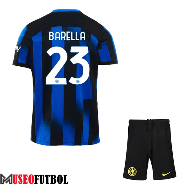 Camisetas De Futbol Inter Milan (BARELLA #23) Ninos 2023/2024 Primera