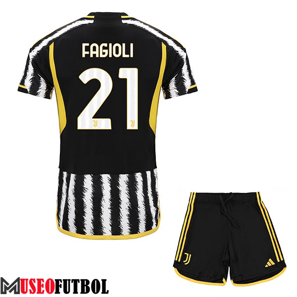 Camisetas De Futbol Juventus (FAGIOLI #21) Ninos 2023/2024 Primera