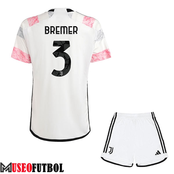 Camisetas De Futbol Juventus (BREMER #3) Ninos 2023/2024 Segunda