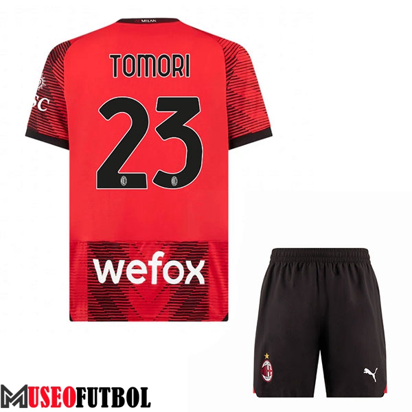 Camisetas De Futbol AC Milan (TOMORI #23) Ninos 2023/2024 Primera