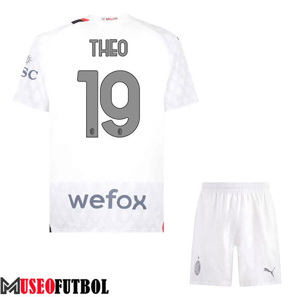 Camisetas De Futbol AC Milan (THEO #19) Ninos 2023/2024 Segunda