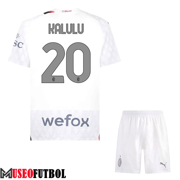 Camisetas De Futbol AC Milan (KALULU #20) Ninos 2023/2024 Segunda