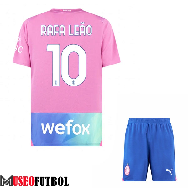 Camisetas De Futbol AC Milan (RAFAEL LEÃO #10) Ninos 2023/2024 Tercera