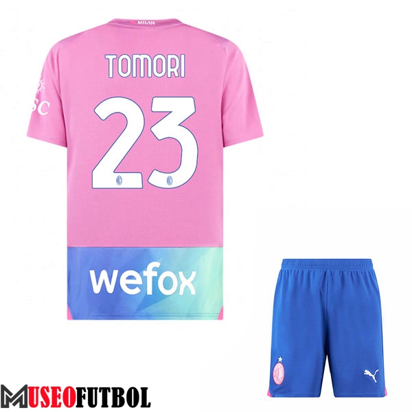 Camisetas De Futbol AC Milan (TOMORI #23) Ninos 2023/2024 Tercera