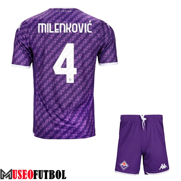 Camisetas De Futbol ACF Fiorentina (MILENKOVIC #4) Ninos 2023/2024 Primera