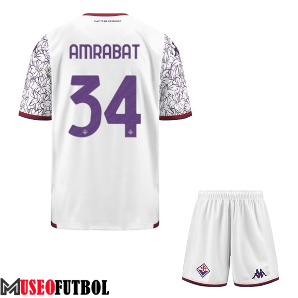 Camisetas De Futbol ACF Fiorentina (AMRABAT #34) Ninos 2023/2024 Segunda