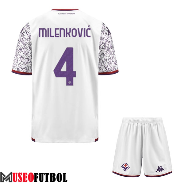 Camisetas De Futbol ACF Fiorentina (MILENKOVIC #4) Ninos 2023/2024 Segunda