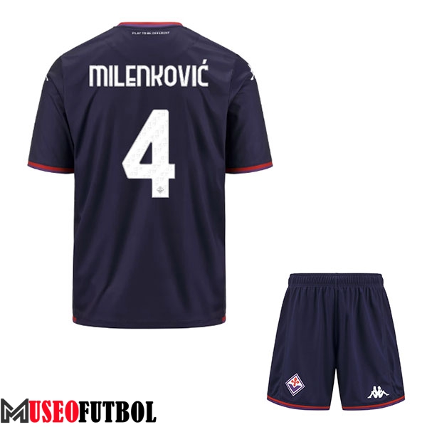 Camisetas De Futbol ACF Fiorentina (MILENKOVIC #4) Ninos 2023/2024 Tercera