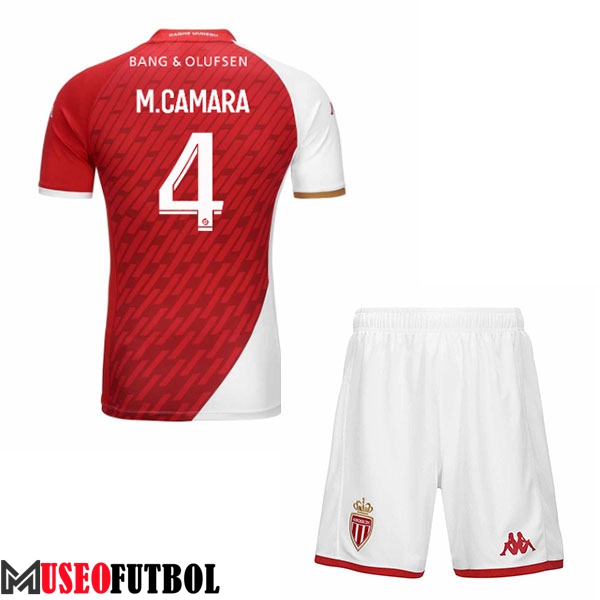 Camisetas De Futbol AS Monaco (M.CAMARA #4) Ninos 2023/2024 Primera