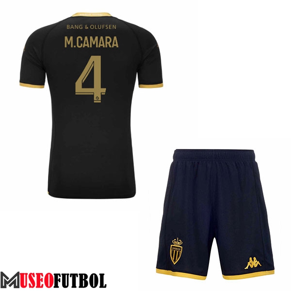 Camisetas De Futbol AS Monaco (M.CAMARA #4) Ninos 2023/2024 Segunda