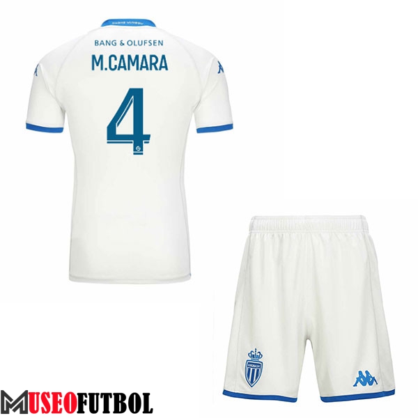 Camisetas De Futbol AS Monaco (M.CAMARA #4) Ninos 2023/2024 Tercera