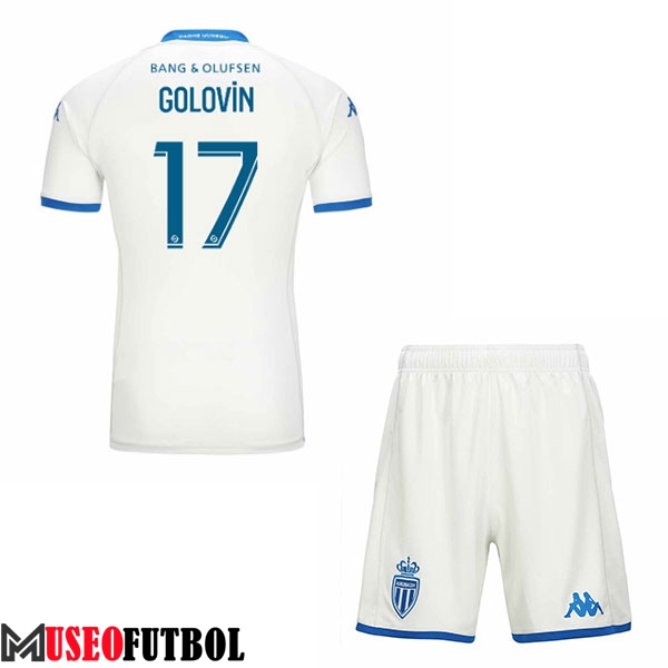 Camisetas De Futbol AS Monaco (GOLOVIN #17) Ninos 2023/2024 Tercera