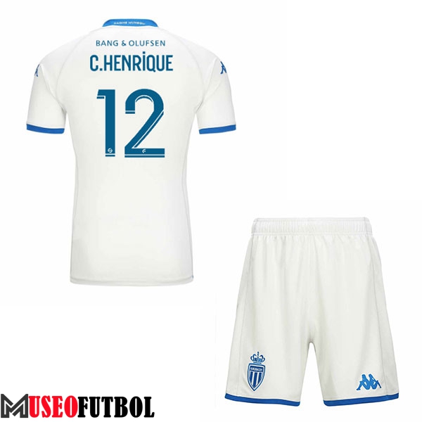 Camisetas De Futbol AS Monaco (C.HENRIQUE #12) Ninos 2023/2024 Tercera