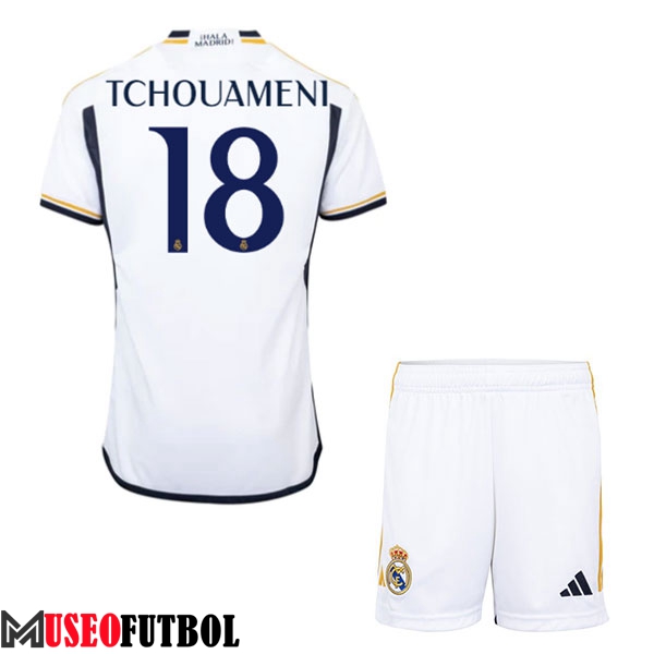 Camisetas De Futbol Real Madrid (TCHOUAMÉNI #18) Ninos 2023/2024 Primera