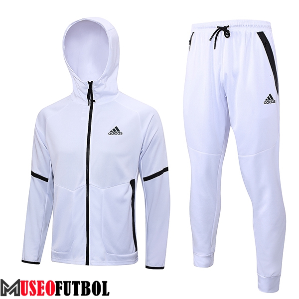 Chaqueta Con Capucha Chandal Rompevientos Chaqueta Adidas Blanco 2023/2024