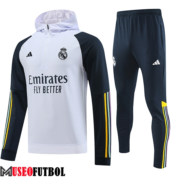 Chaqueta Con Capucha Chandal Real Madrid Blanco 2023/2024