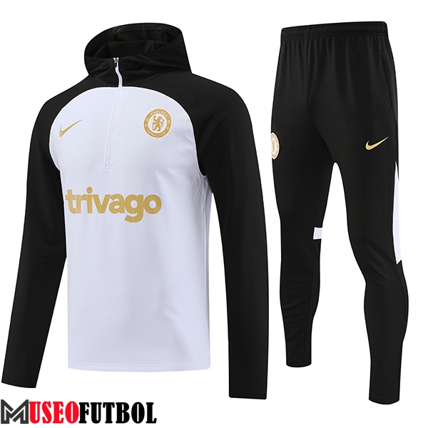 Chaqueta Con Capucha Chandal FC Chelsea Blanco/Negro 2023/2024