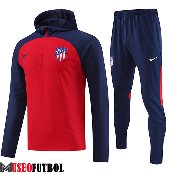 Chaqueta Con Capucha Chandal Atletico Madrid Rojo 2023/2024