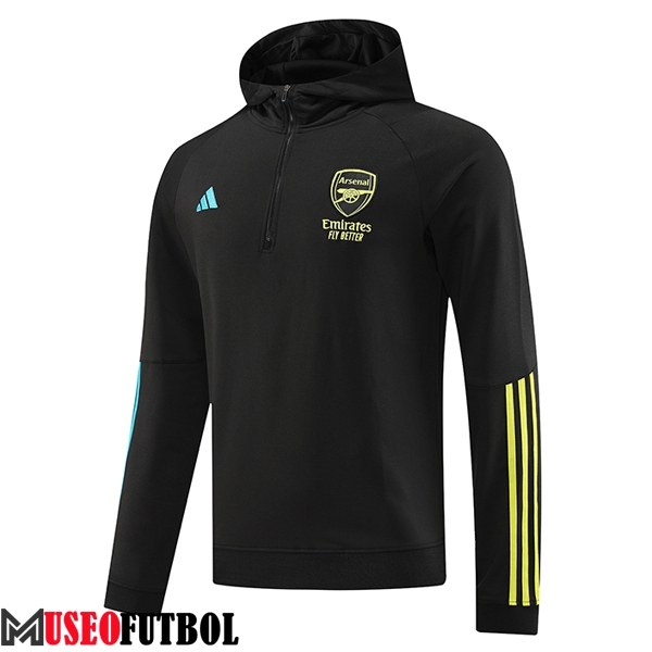 Sudadera De Entrenamiento Capucha Arsenal Negro 2023/2024