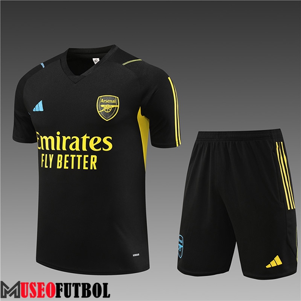 Training T-Shirts + Cortos Arsenal Ninos Negro 2023/2024 -02