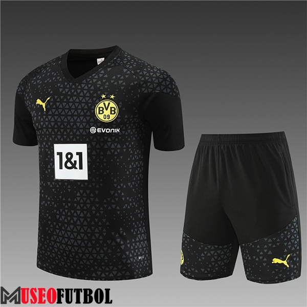 Training T-Shirts + Cortos Dortmund Ninos Negro 2023/2024