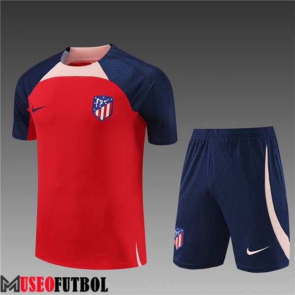 Training T-Shirts + Cortos Atletico Madrid Ninos Rojo 2023/2024