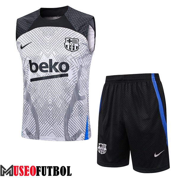 Camiseta Entrenamiento sin mangas + Cortos FC Barcelona Gris Claro 2023/2024