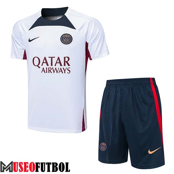 Camiseta Entrenamiento + Cortos PSG Blanco 2023/2024 -04