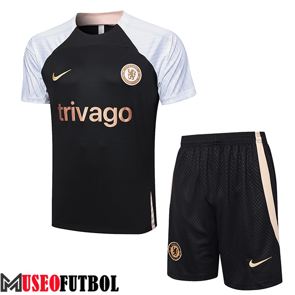 Camiseta Entrenamiento + Cortos FC Chelsea Negro 2023/2024 -03