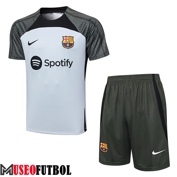 Camiseta Entrenamiento + Cortos FC Barcelona Gris Claro 2023/2024