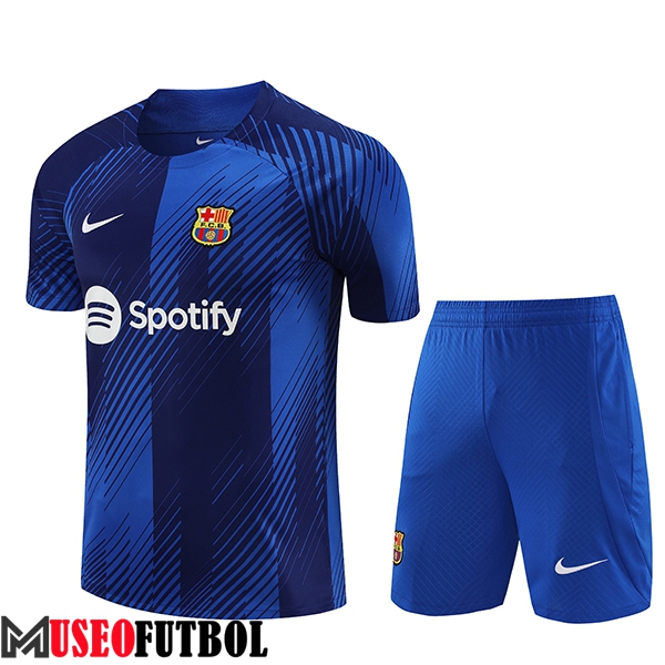 Camiseta Entrenamiento + Cortos FC Barcelona Azul 2023/2024 -03