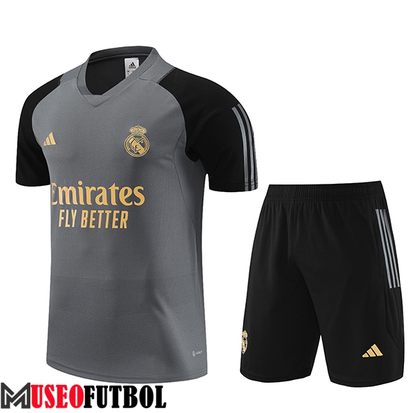 Camiseta Entrenamiento + Cortos Real Madrid Gris 2023/2024