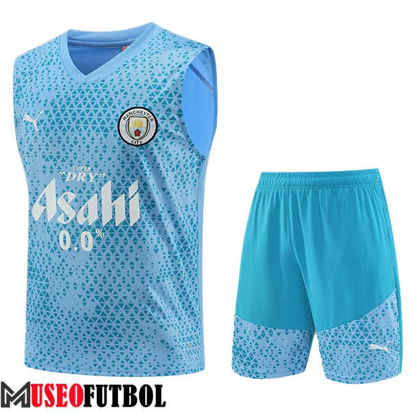 Camiseta Entrenamiento sin mangas + Cortos Manchester City Azul Claro 2023/2024