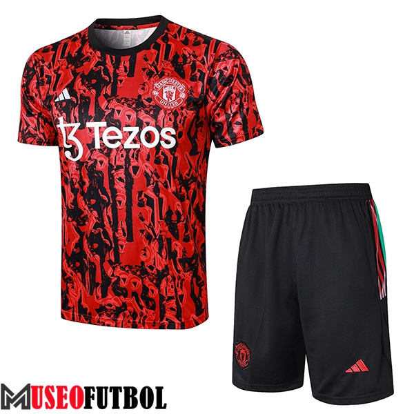 Camiseta Entrenamiento + Cortos Manchester United Gris 2023/2024