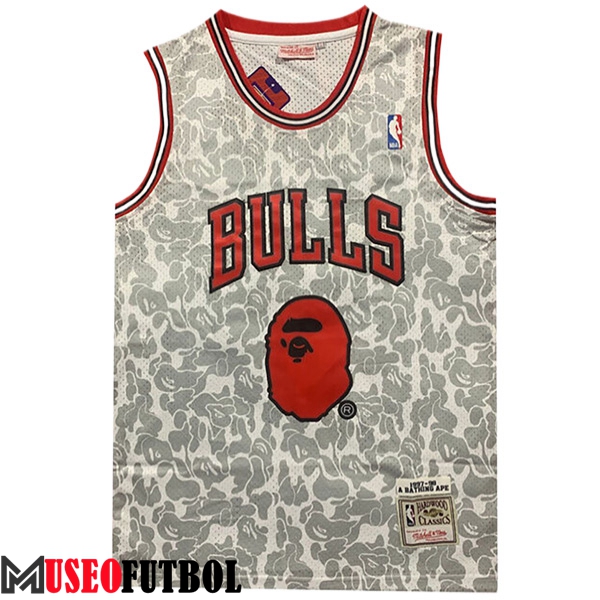 Camisetas De Futbol Chicago Bulls (BAPE #93) 2023/24 Gris/Rojo