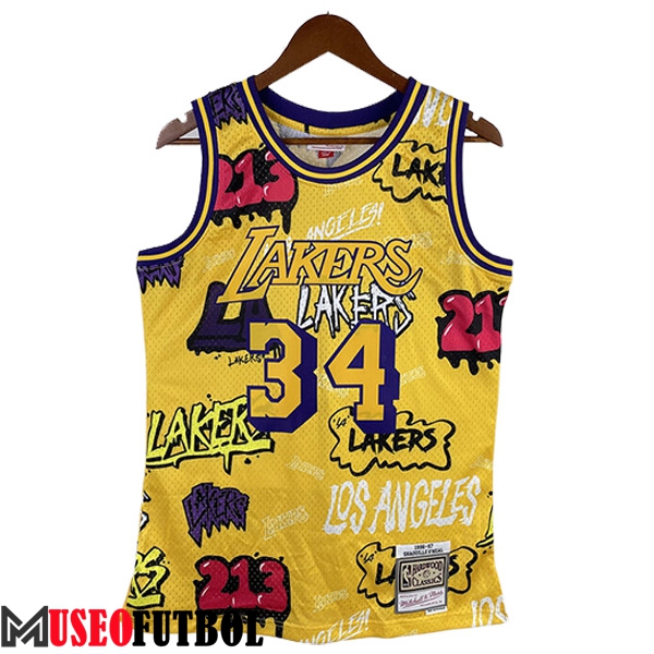 Camisetas De Futbol Los Angeles Lakers (O'NEAL #34) 2023/24 Amarillo