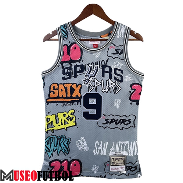 Camisetas De Futbol San Antonio Spurs (PARKER #9) 2023/24 Gris