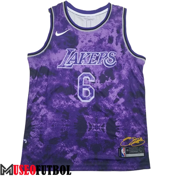 Camisetas De Futbol Los Angeles Lakers (JAMES #6) 2023/24 Violeta -03