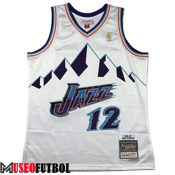 Camisetas De Futbol Utah Jazz (STOCKTON #12) 2023/24 Blanco