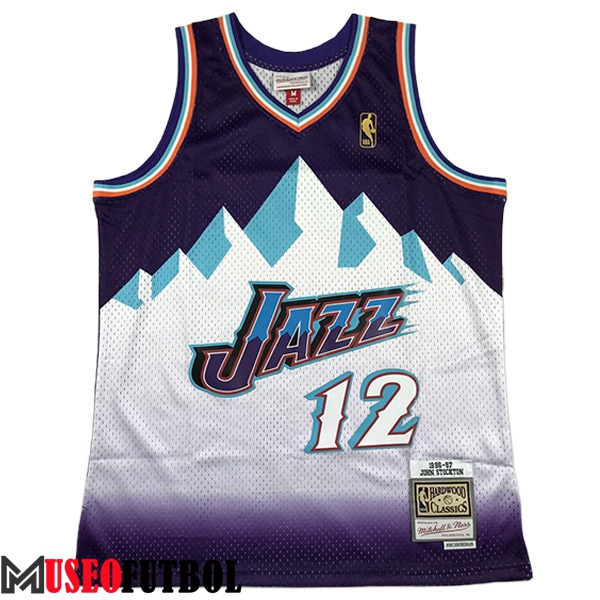 Camisetas De Futbol Utah Jazz (STOCKTON #12) 2023/24 Blanco/Violeta