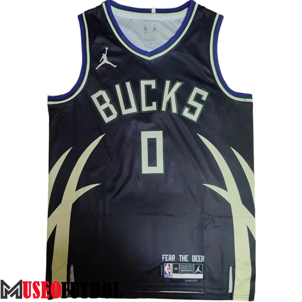 Camisetas De Futbol Milwaukee Bucks (LILLARD #0) 2023/24 Negro/Amarillo