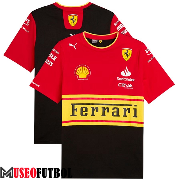 Camiseta de manga corta F1 Scuderia Ferrari Team Rojo/Negro/Amarillo 2023