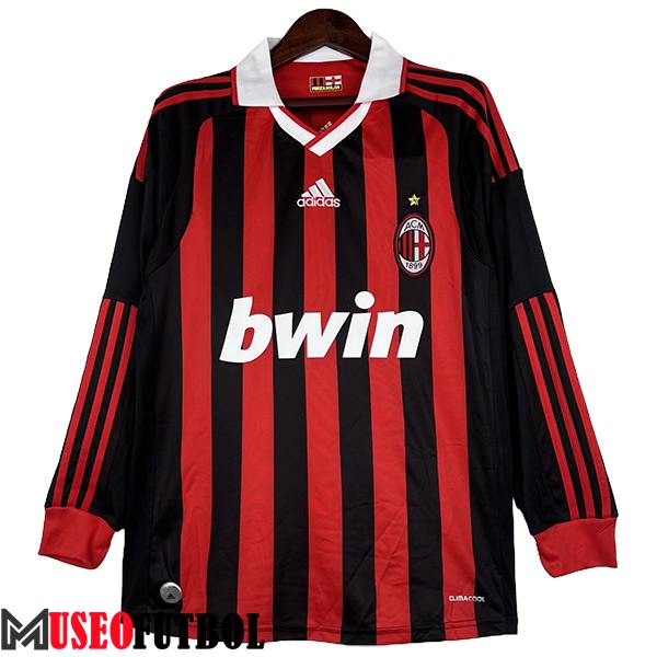 Camisetas De Futbol AC Milan Retro Manga Largas Primera 2009/2010