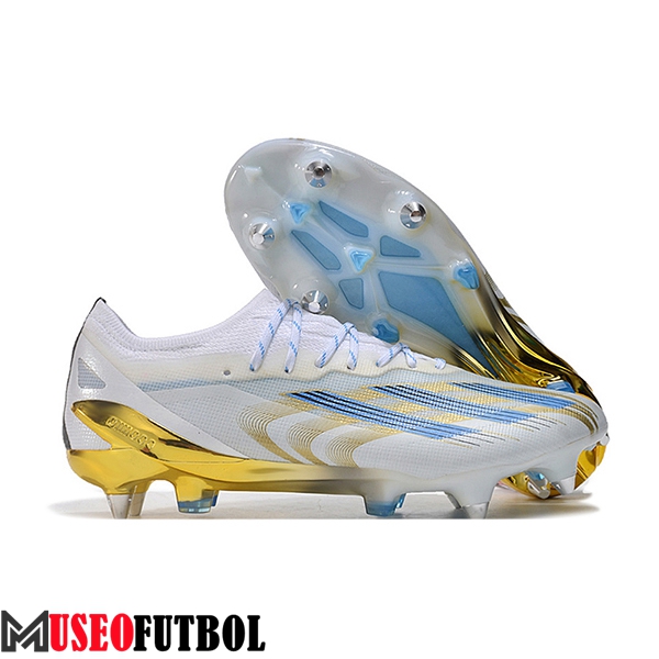 Adidas Botas De Fútbol X Crazyfast1 SG Blanco/Azul/Amarillo