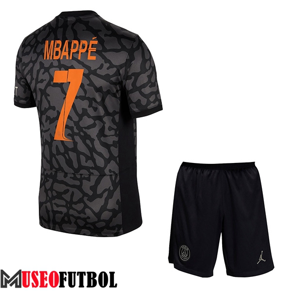 Camisetas De Futbol PSG (MBAPPÉ #7) Ninoss 2023/2024 Tercera