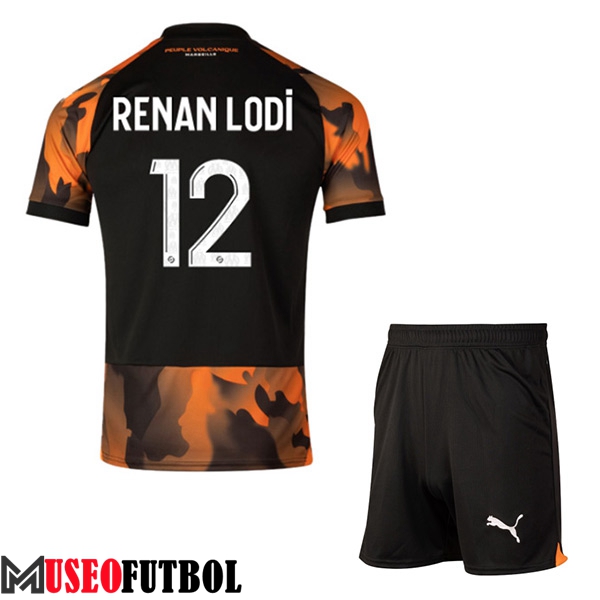 Camisetas De Futbol Marsella (RENAN LODI #12) Ninoss 2023/2024 Tercera