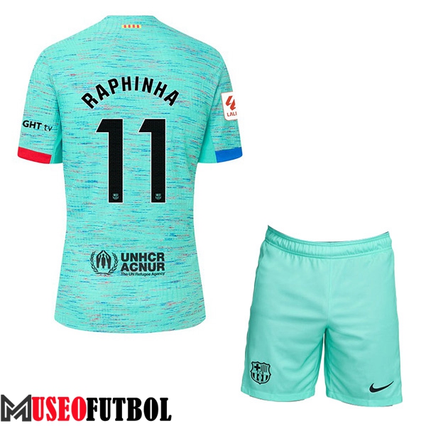 Camisetas De Futbol Barcelona (RAPHINHA #11) Ninoss 2023/2024 Tercera